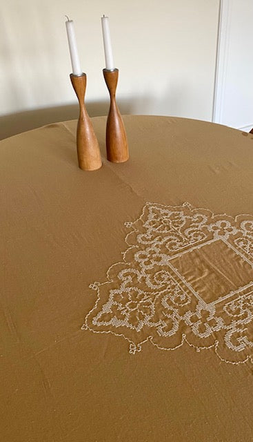 VIVI Tablecloth Embroidered Cotton/Linen